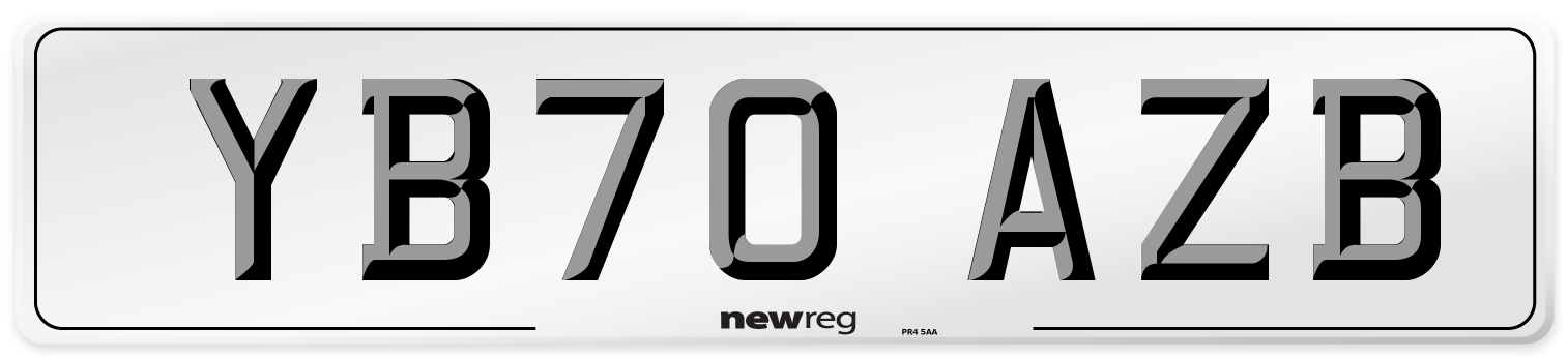 YB70 AZB Number Plate from New Reg